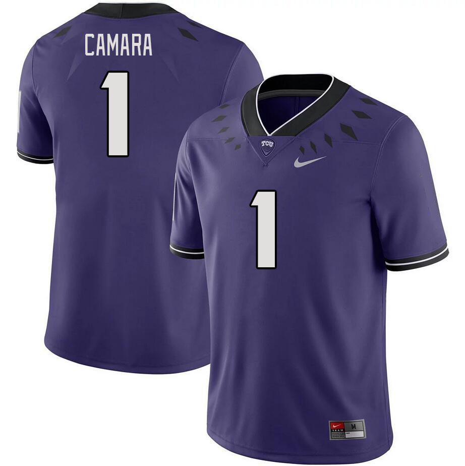 Men #1 Abe Camara TCU Horned Frogs 2023 College Footbal Jerseys Stitched-Purple - Click Image to Close